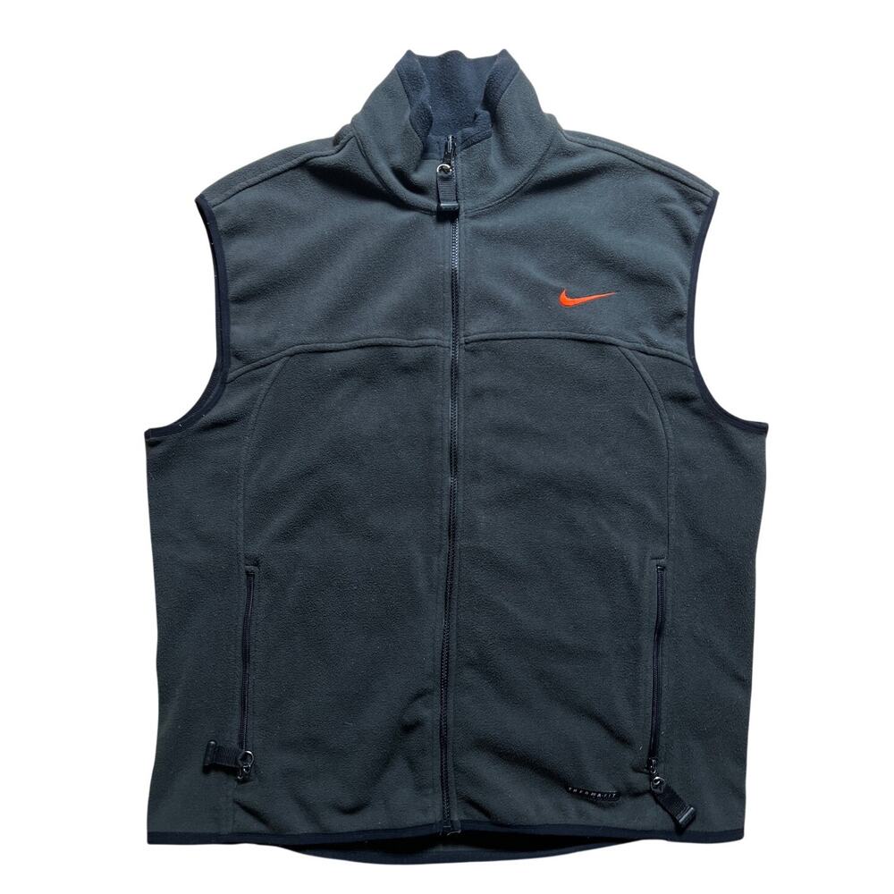 Vintage Nike ACG Thermal Layer 2 Size XL Dark Gray Vest Fleece Full Zip